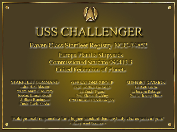 Uss Challenger's Dedication Plaque