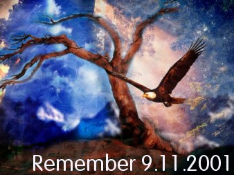 Our thoughts and prayers to all affected by the events of September 11th, 2001.  Broken, but never beaten.  (Soaring Eagle Rememberance Image)